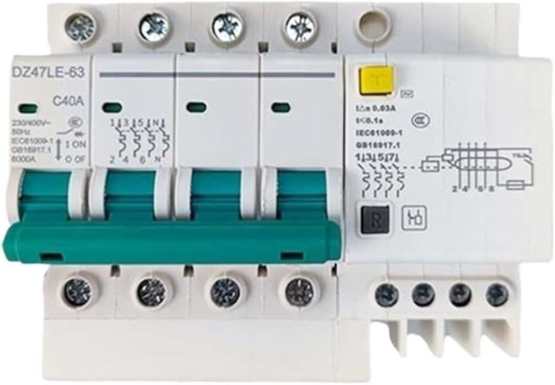 قاطع التيار الرئيسي RCBO 25A 3P مع واقي من زيادة التيار وحماية من الصواعق SPD AC400V - Image 2