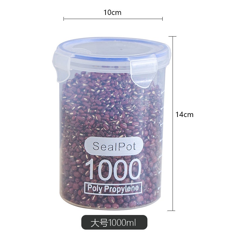 Large Sealed Transparent Plastic Sealed Jar Milk Powder Jar Food Jar Kitchen Grain Storage Box Storage Jar 1000ml 