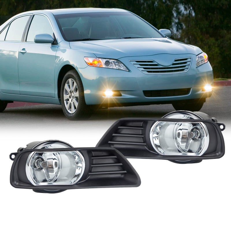 WEZEMLIGHT Fog Lights Assembly Replacement For 2007 2008 2009 Toyota Camry With Halogen Bulbs Included Switch And Wiring KitClear Lens