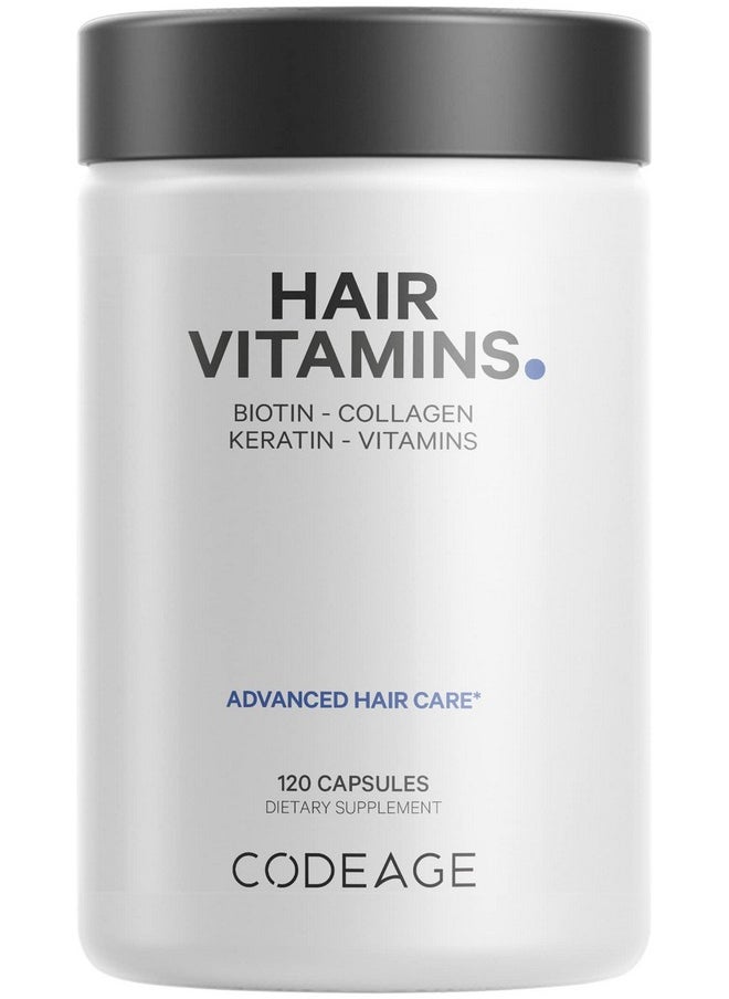 Codeage Hair Vitamins 10000 Mcg Biotin Keratin Collagen Vitamin A B12 C D3 E Zinc Inositol Hair Care Support For Strength Thickness Growth Healthy Hair Supplement Pills 120 Capsules  - Image 2