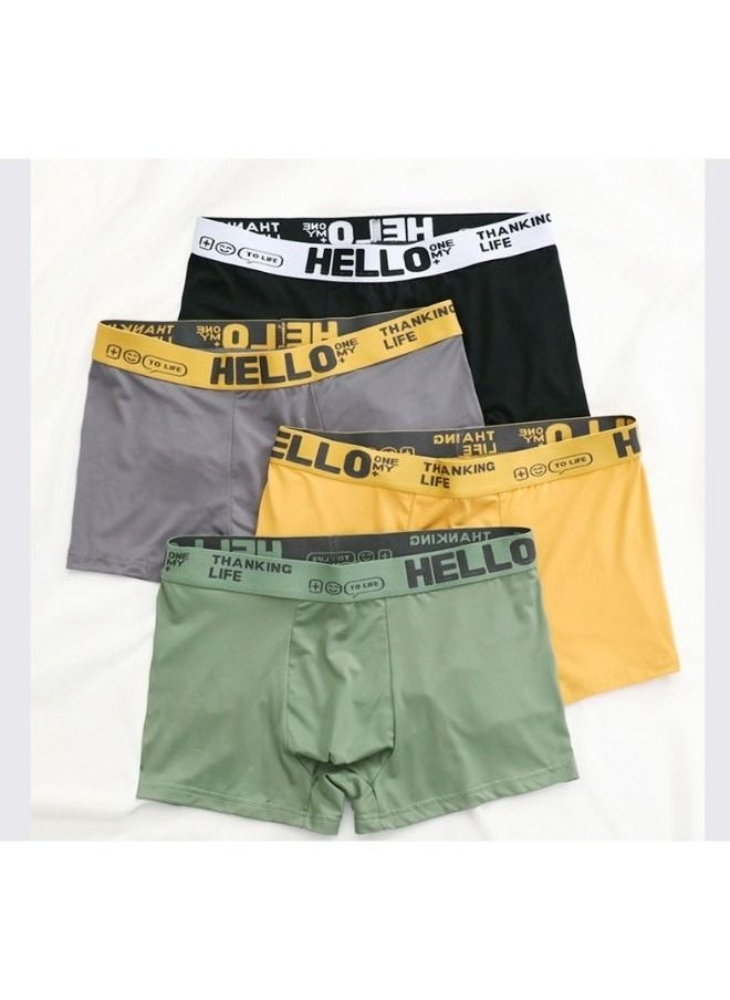 OUTAD - 4 Pcs Men's Trunks Boxer Breathable Shorts Cotton Briefs Fashion Sports Boxer XL - Image 1