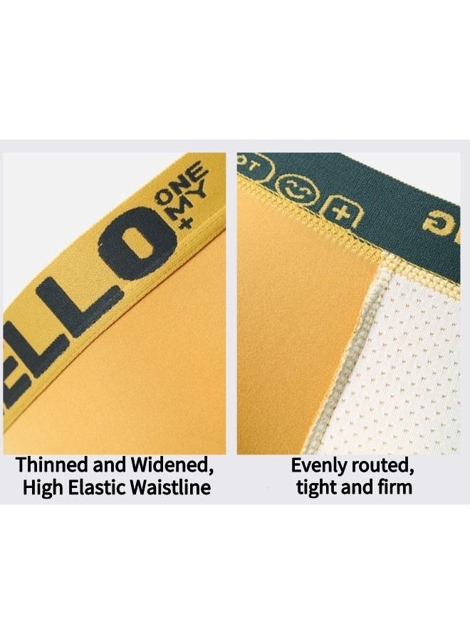 OUTAD - 4 Pcs Men's Trunks Boxer Breathable Shorts Cotton Briefs Fashion Sports Boxer XL - Image 1