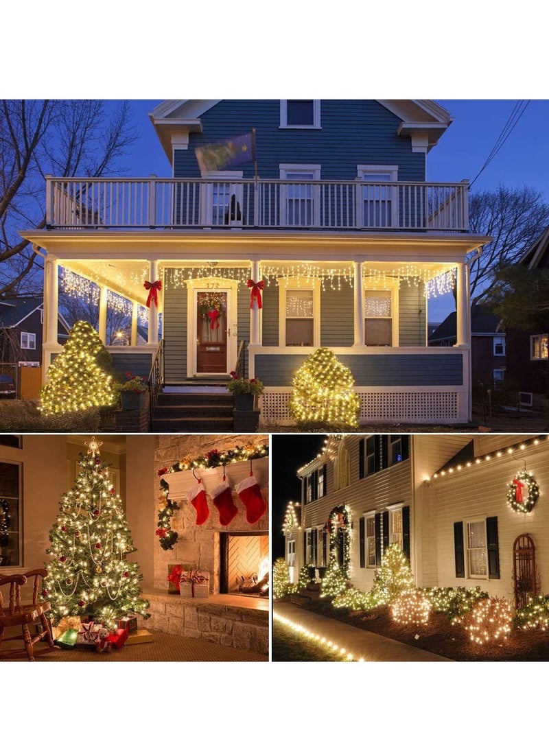 PAMEER - Warm White LED String Lights Black Wire Plug-in 10mtr 100 LEDs String Home Decorative LED Strip for Christmas EID Ramadan Diwali and Wedding Parties Decoration Box Button Control 8 Modes - Image 1