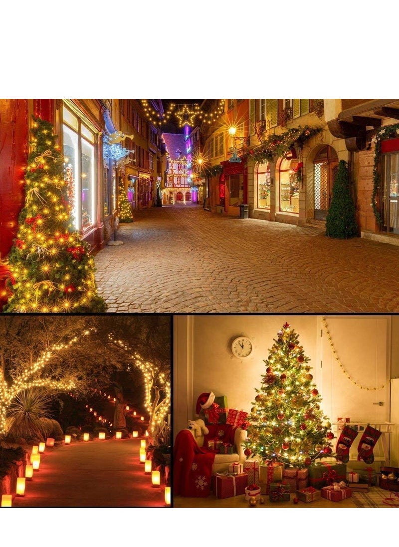 PAMEER - Warm White LED String Lights Black Wire Plug-in 10mtr 100 LEDs String Home Decorative LED Strip for Christmas EID Ramadan Diwali and Wedding Parties Decoration Box Button Control 8 Modes - Image 1