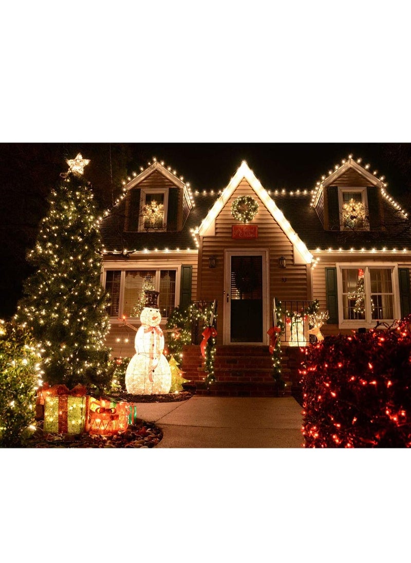 PAMEER - Warm White LED String Lights Black Wire Plug-in 10mtr 100 LEDs String Home Decorative LED Strip for Christmas EID Ramadan Diwali and Wedding Parties Decoration Box Button Control 8 Modes - Image 1