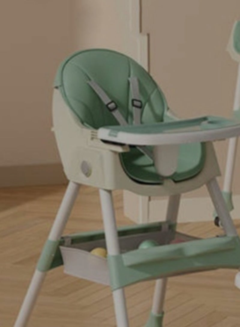 فول جوي كرسي مرتفع للأطفال 3 في 1 متعدد الوظائف، كرسي أكل الطفل وإطعامه أخضر - Image 4