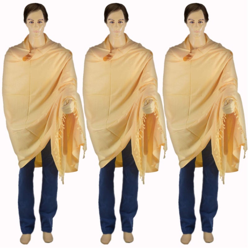 EthnicAlive Bhagalpuri Handloom Bomboo Blande Pure Dull Chadar Chadar for Summer|Mild Winter and Also for Ranny Season in Yellow Colour Pack of 3 (Size 220x125cm) - Image 2