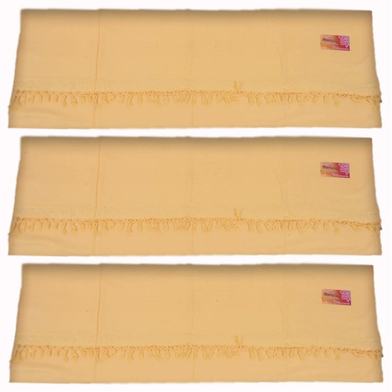 EthnicAlive Bhagalpuri Handloom Bomboo Blande Pure Dull Chadar Chadar for Summer|Mild Winter and Also for Ranny Season in Yellow Colour Pack of 3 (Size 220x125cm) - Image 3