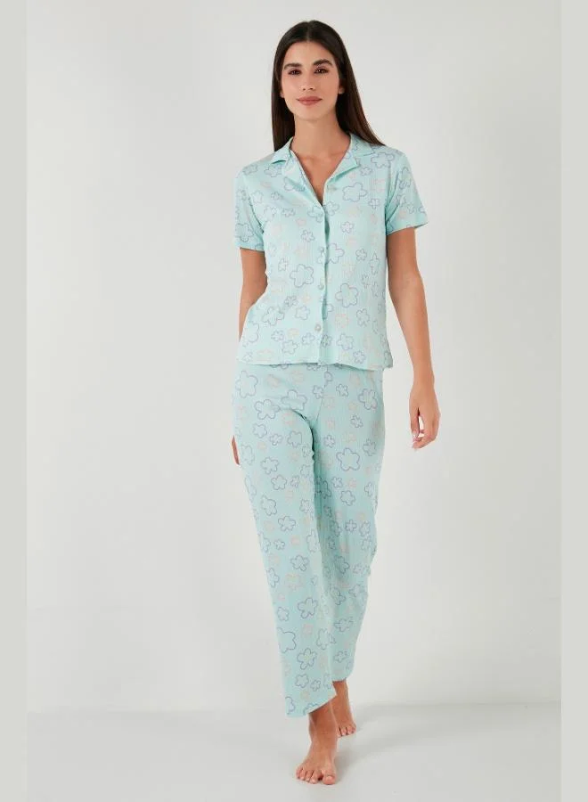 Lela Lela Regular Fit Shirt Collar Short Sleeve Pajama Set Women's PAJAMA SET 65780124