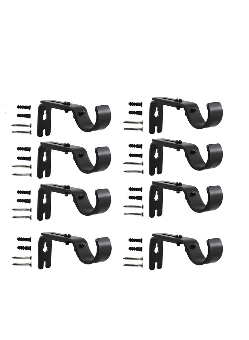 Soofam X spring Curtain Rod Bracket, 3 Pack Curtain Rod Brackets, General Adjustable Heavy Duty Drapery Rod Holders, Hardware Window Curtain Rod Support Hanger for 1 Inch Rod with Installation Screws (Black) - Image 1