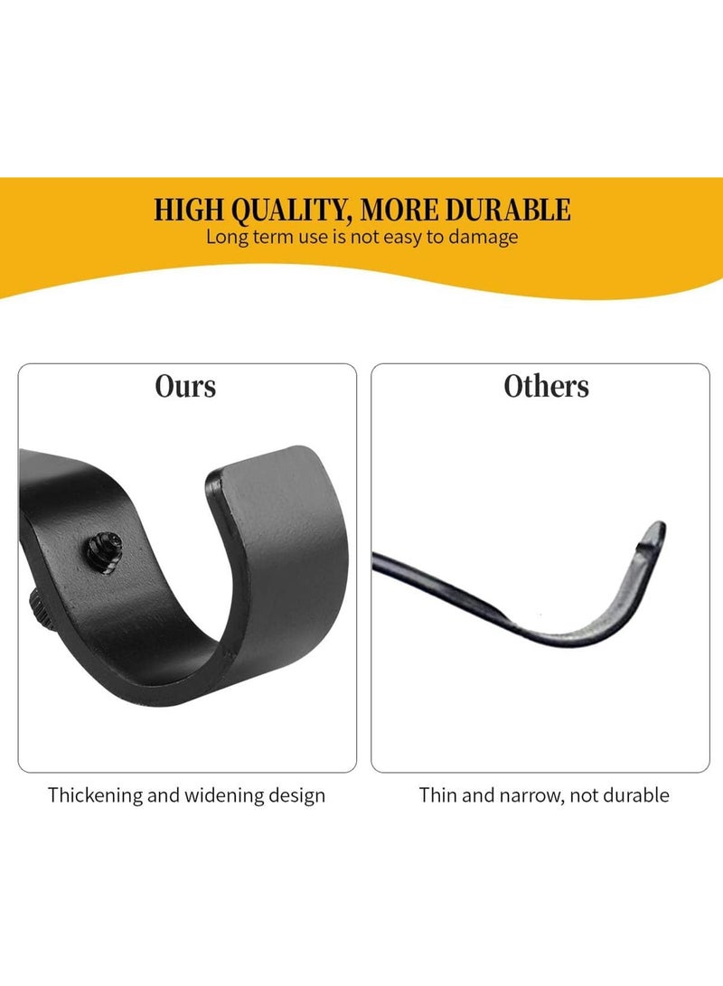 Soofam X spring Curtain Rod Bracket, 3 Pack Curtain Rod Brackets, General Adjustable Heavy Duty Drapery Rod Holders, Hardware Window Curtain Rod Support Hanger for 1 Inch Rod with Installation Screws (Black) - Image 4