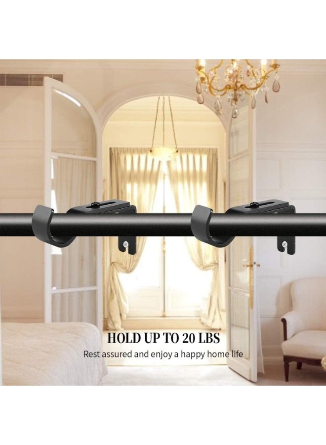 Soofam X spring Curtain Rod Bracket, 3 Pack Curtain Rod Brackets, General Adjustable Heavy Duty Drapery Rod Holders, Hardware Window Curtain Rod Support Hanger for 1 Inch Rod with Installation Screws (Black) - Image 5