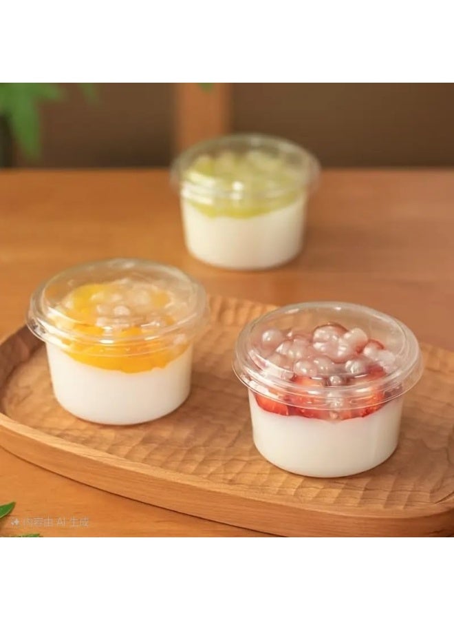 FUFU أكواب حلوى بلاستيكية قابلة للتصرف من فوفو - عبوة 50 قطعة مع أغطية مانعة للتسرب - Image 5