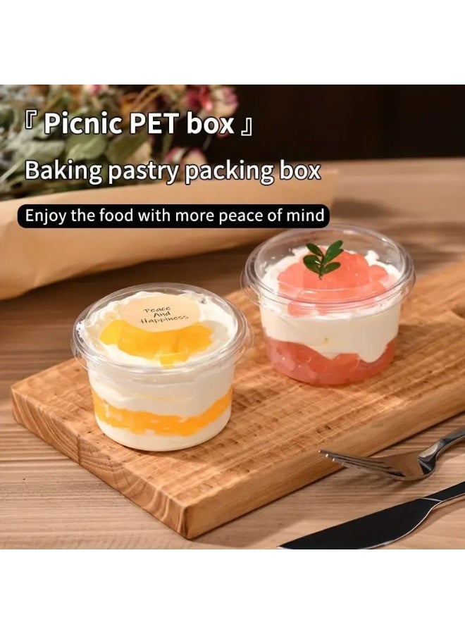 FUFU أكواب حلوى بلاستيكية قابلة للتصرف من فوفو - عبوة 50 قطعة مع أغطية مانعة للتسرب - Image 4