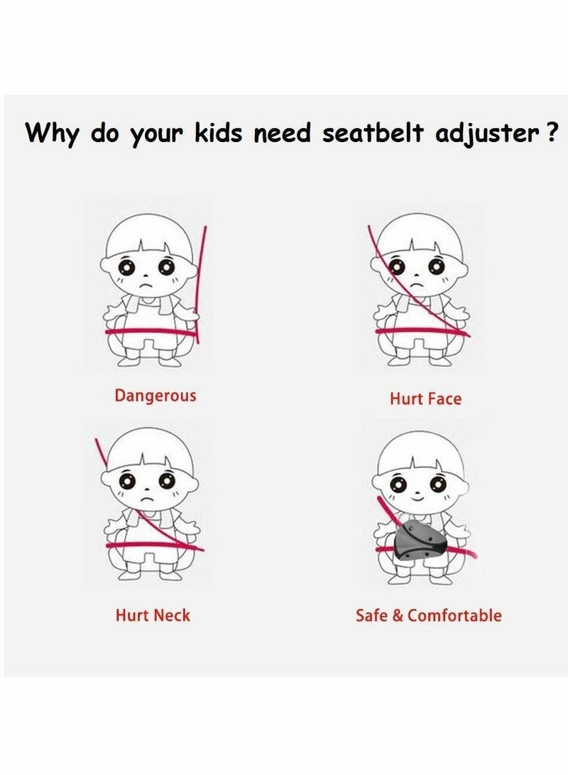 Generic Seat Belt Adjuster and Pillow with Clip for Kids Travel,Neck Support Headrest Seatbelt Cover u0026 Child,Car Strap Cushion Pads Baby Short People Adult (Gray) - Image 2