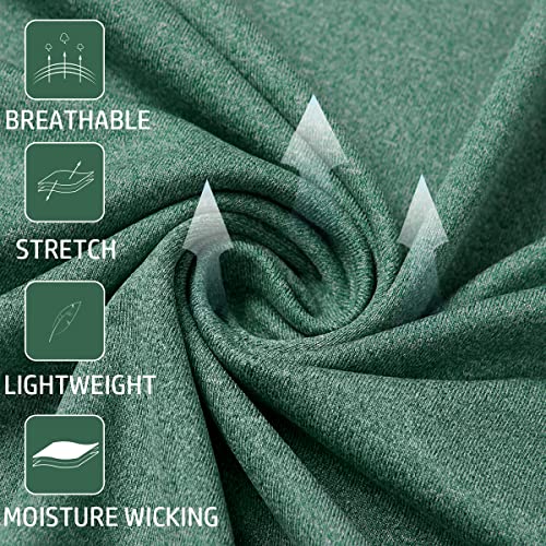 MANSDOUR Men's Quick-Dry Active Sports Shirts Quarter Zip Long Sleeve Athletic Running Pullover Tops Outdoor Workout Golf Sweatshirt Tea Green - Image 4