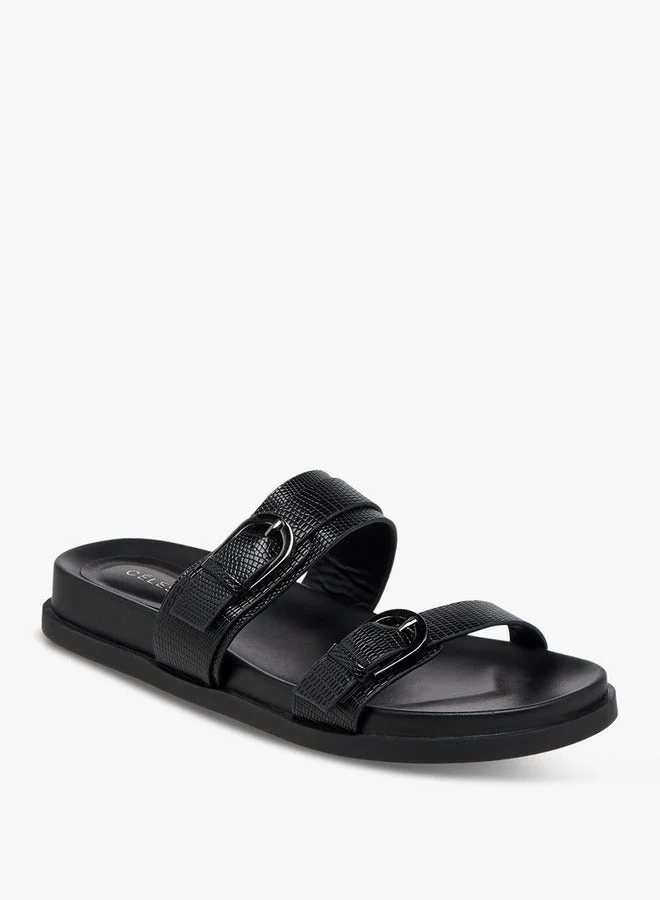 Celeste Women's Buckle Accent Slip-On Flat Sandals