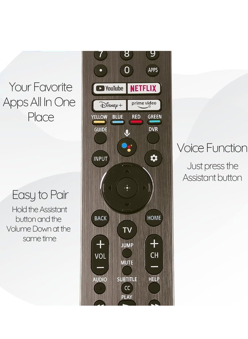 RMF-TX621U Voice Remote Control with Backlit Buttons fit for Sony Bravia Google Smart TV - Image 3