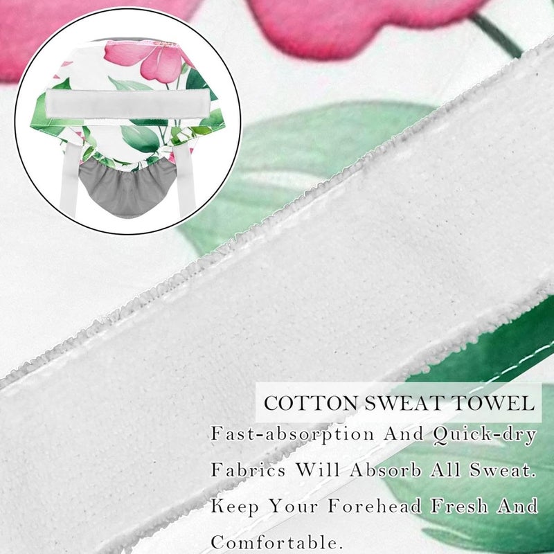 2 Packs Flowers and Green Leaves Bouffant Cap for Woman One Size - Image 2