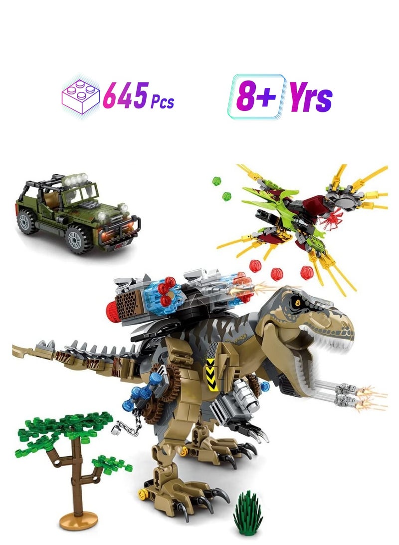 Dinosaurs Building Blocks Set 645 Pcs Dinosaur for Boys Age 8 9 10 11 12 13 14 Years Toys Kit Park World, Birthday Gifts and Girls - Image 1