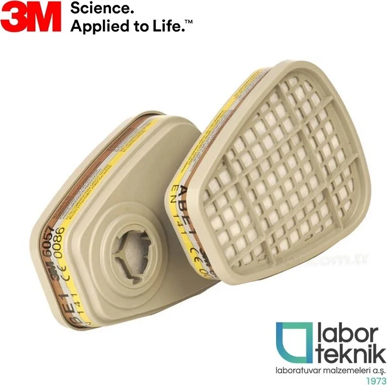 3M ™ 6057 Gas and Steam Filter - En 141 (Bayonet Connection, Abe1 Filter) - (1 Pair)