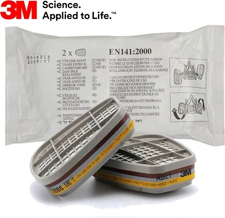 3M ™ 6057 Gas and Steam Filter - En 141 (Bayonet Connection, Abe1 Filter) - (1 Pair)