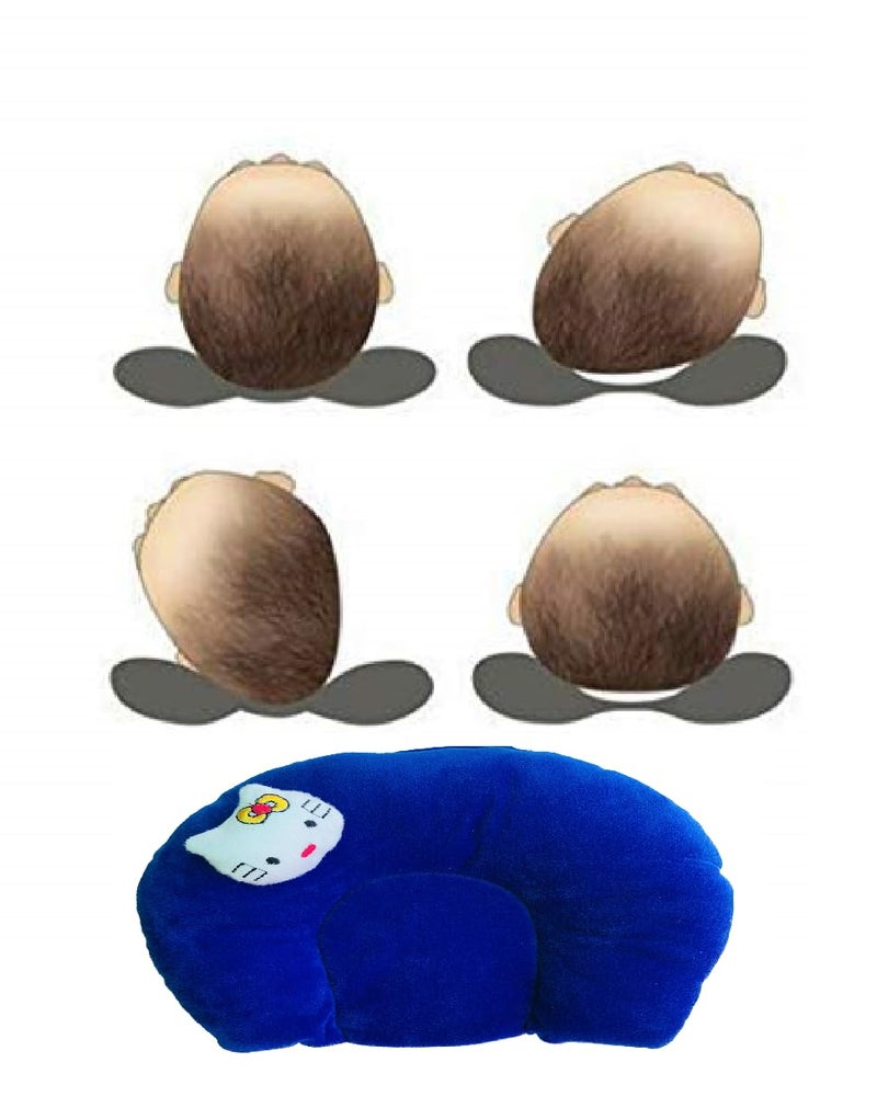 Ilsha® Pillow for New Born Baby, Ideal for Round Head Shaping Seed Pillow with Foam Cotton Cover for 0 to 12 Months Babies (Blue) - Image 5