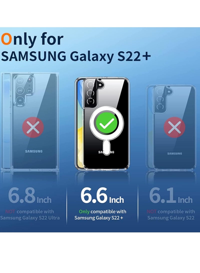 MIGOFAST Compatible for Samsung Galaxy S22 Plus Case 6.6 Inch Slim Thin Magnetic Case Shock Absorption Anti-Scratch Hard Back Crystal Case Cell Phone Cover Compatible with Samsung Galaxy S22 Plus Case - Image 5