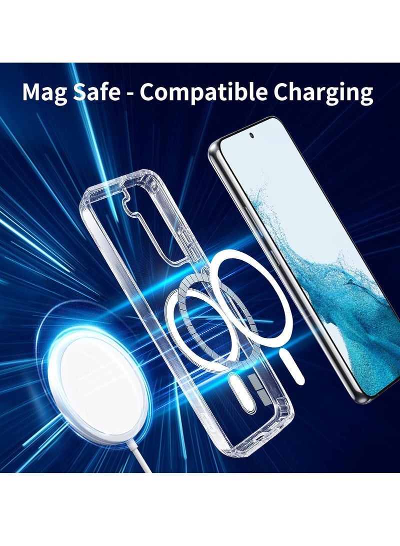 MIGOFAST Compatible for Samsung Galaxy S22 Plus Case 6.6 Inch Slim Thin Magnetic Case Shock Absorption Anti-Scratch Hard Back Crystal Case Cell Phone Cover Compatible with Samsung Galaxy S22 Plus Case - Image 3