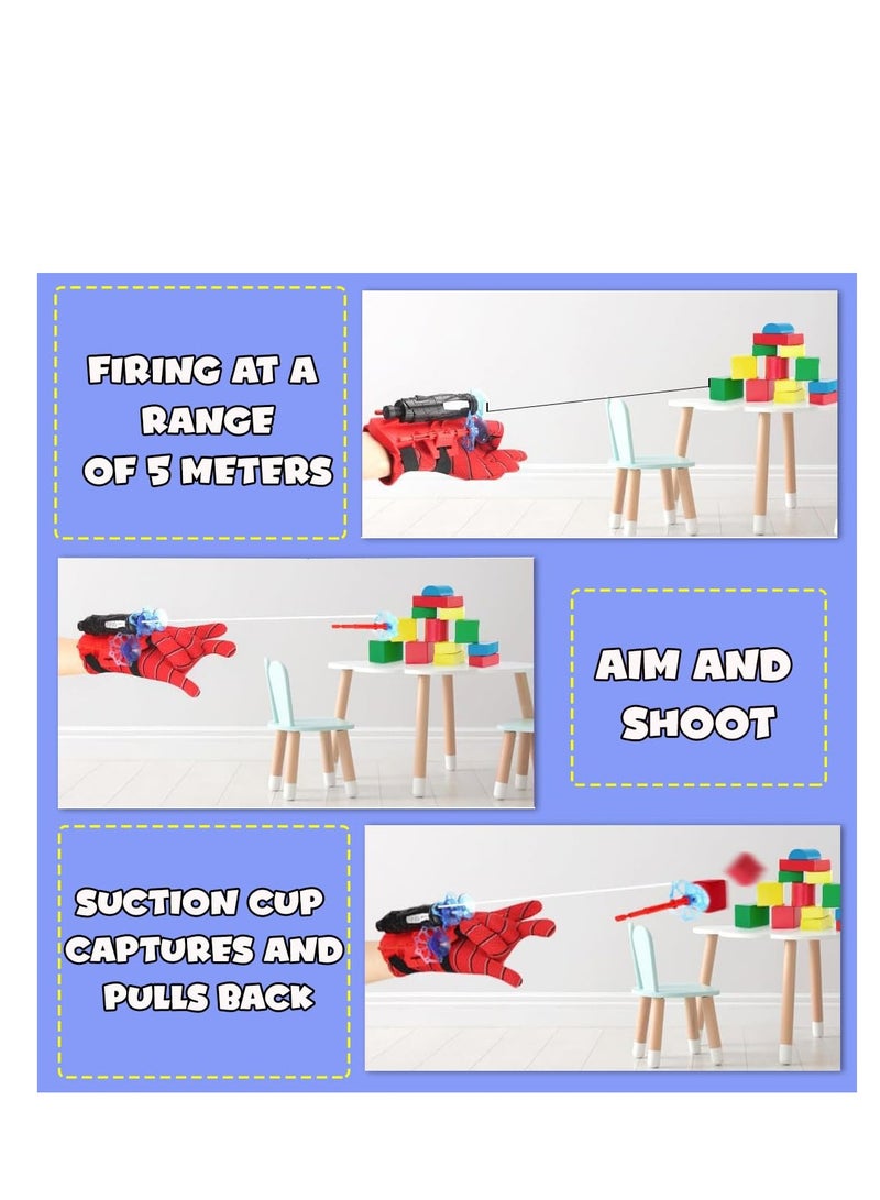 Spider Web Shooter Toys for Kids Real Gadget Toys for Boys Gloves Launcher Wrist Toy for School Fancy Dress Costume, Cosplay Launcher, Sticky Wall Soft Bomb Action Figures - Image 2