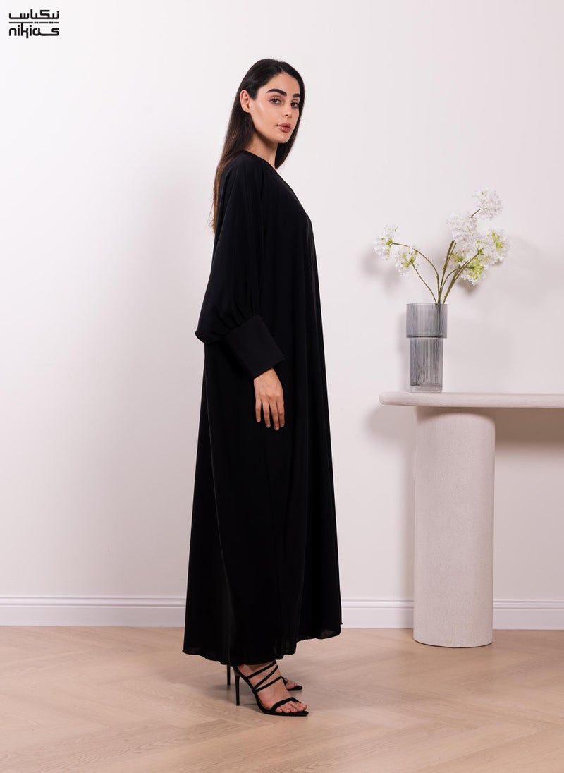 Nikias Elegant Cobra Crepe abaya - Image 2