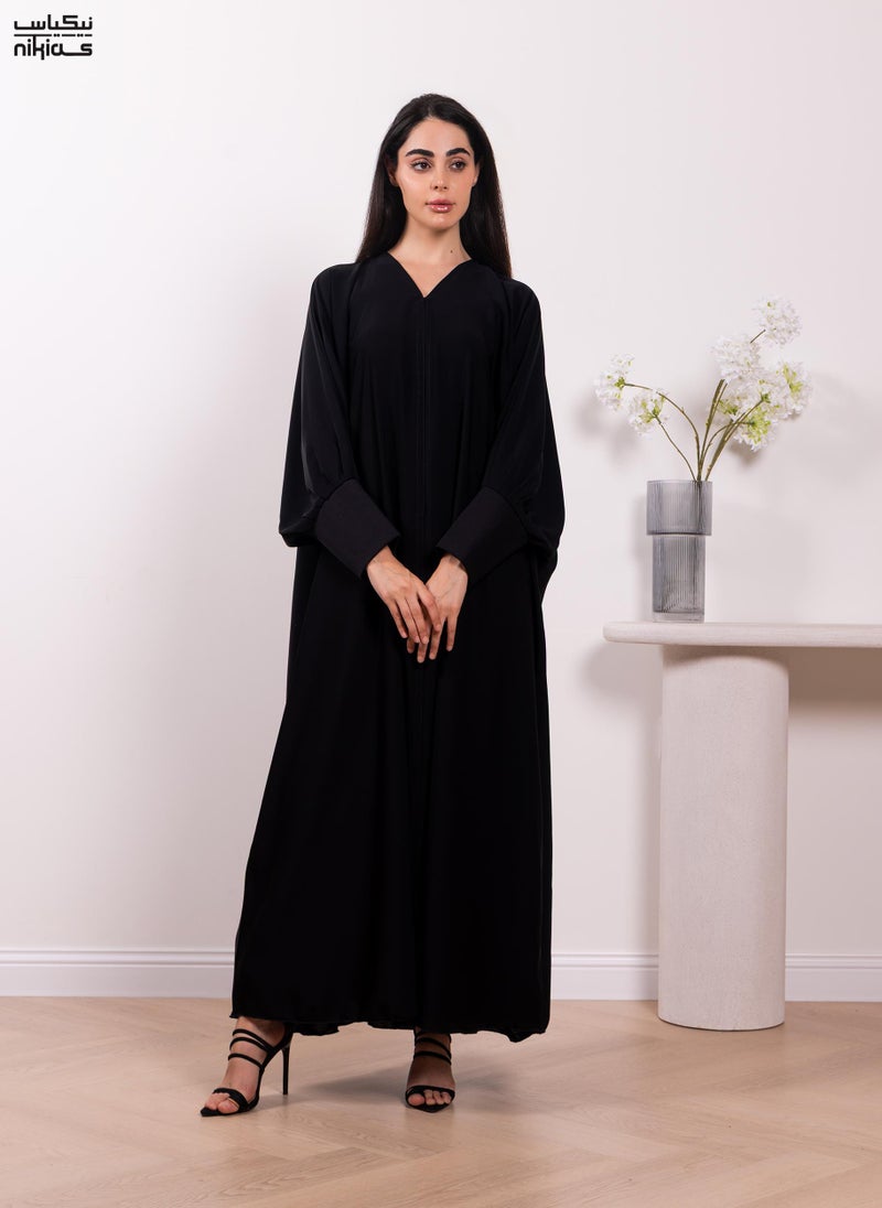 Nikias Elegant Cobra Crepe abaya - Image 1