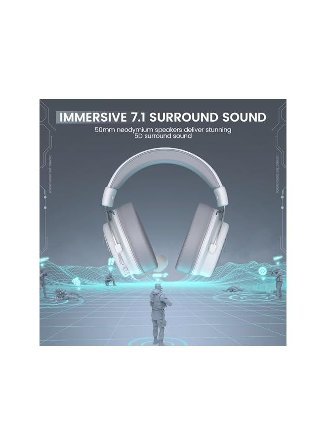 EKSA سماعة رأس USB للألعاب للكمبيوتر الشخصي السلكية مع ميكروفون قابل للفصل وإلغاء الضوضاء وميكروفون 7.1 صوت محيطي 50 مم للسائق مع ميكروفون لأجهزة الكمبيوتر المحمول Ps4 Ps5 Xbox One - Image 2