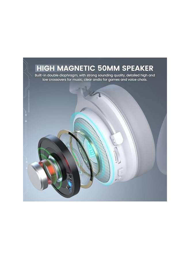 EKSA سماعة رأس USB للألعاب للكمبيوتر الشخصي السلكية مع ميكروفون قابل للفصل وإلغاء الضوضاء وميكروفون 7.1 صوت محيطي 50 مم للسائق مع ميكروفون لأجهزة الكمبيوتر المحمول Ps4 Ps5 Xbox One - Image 4