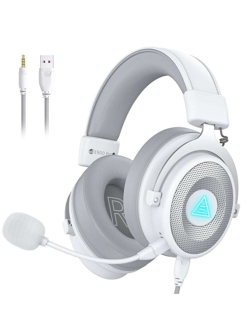 EKSA سماعة رأس USB للألعاب للكمبيوتر الشخصي السلكية مع ميكروفون قابل للفصل وإلغاء الضوضاء وميكروفون 7.1 صوت محيطي 50 مم للسائق مع ميكروفون لأجهزة الكمبيوتر المحمول Ps4 Ps5 Xbox One - Image 1