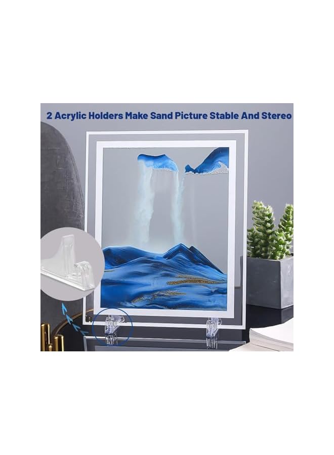 The Bros 3D Moving Sand Art Picture Frame, Glass Deep Sea Sandscape in Motion Display for Adult Kids Desktop Home Office Work Decor 22x17cm (Yellow) - Image 5