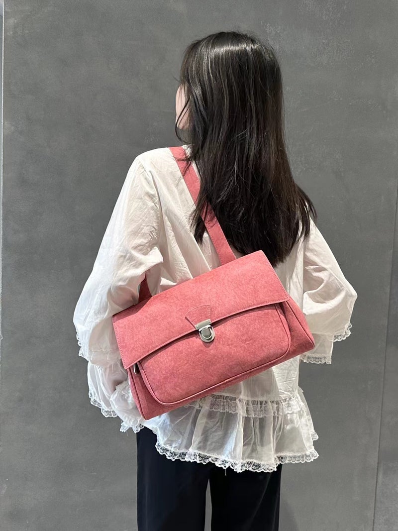 Korean Autumn New College Style Women'S Bag Retro Elegant Suede Shoulder Underarm Bag All-Match Casual Crossbody Bag Trendy - Image 5