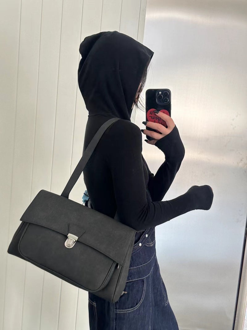 Korean Autumn New College Style Women'S Bag Retro Elegant Suede Shoulder Underarm Bag All-Match Casual Crossbody Bag Trendy - Image 4