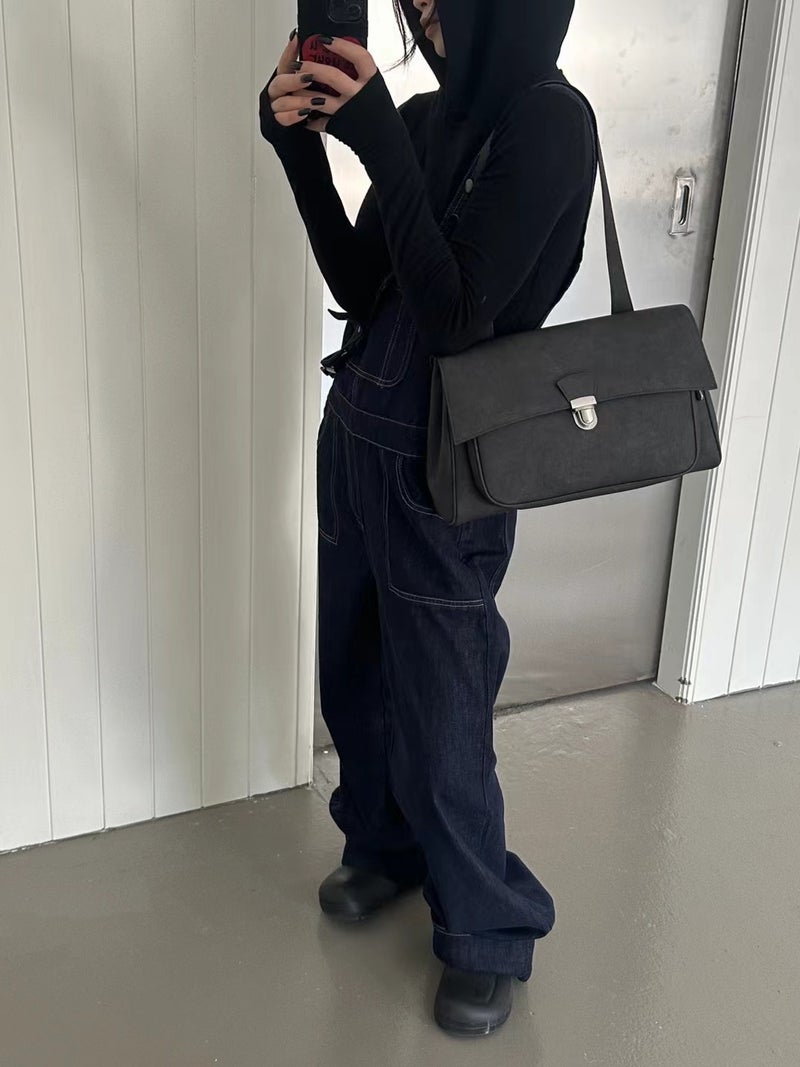 Korean Autumn New College Style Women'S Bag Retro Elegant Suede Shoulder Underarm Bag All-Match Casual Crossbody Bag Trendy - Image 1