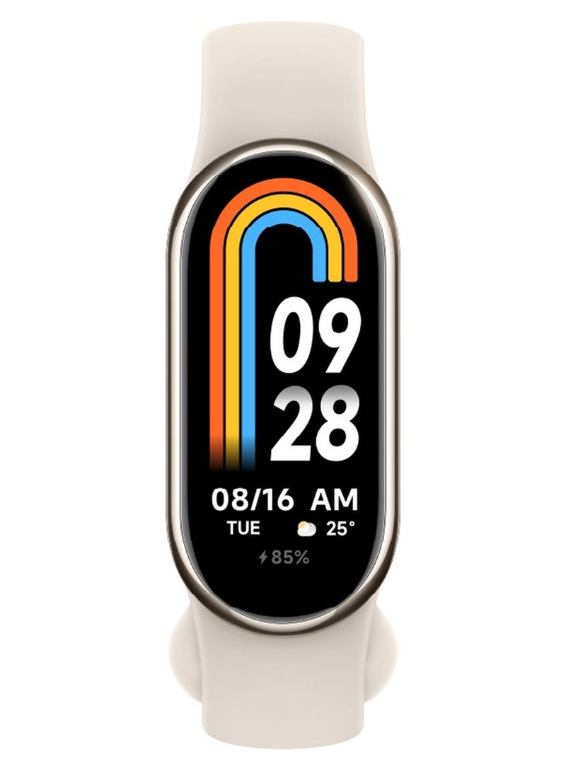Xiaomi Smart Band 8 (BHR7166GL) – Champagne Gold, 1.62" AMOLED, Heart Rate & SpO₂ Monitor, 100+ Sports Modes, 16-Day Battery, 5ATM Water Resistance Gold - Image 1