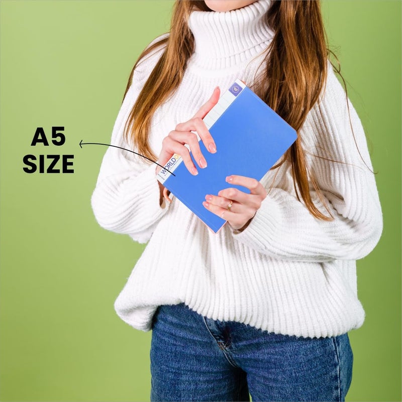 WORLDONE A5 Size Display Book File Folder (Small Size) with 20 Pockets | Ideal for Small Documents | Not for Certificates | Blue | Set of 3 - Image 4