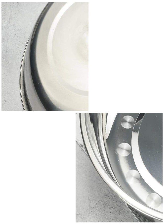 Hommp 4-Pack 10 INCHES Stainless Steel Round Plate/Camping Metal Dinner Plates - Image 3