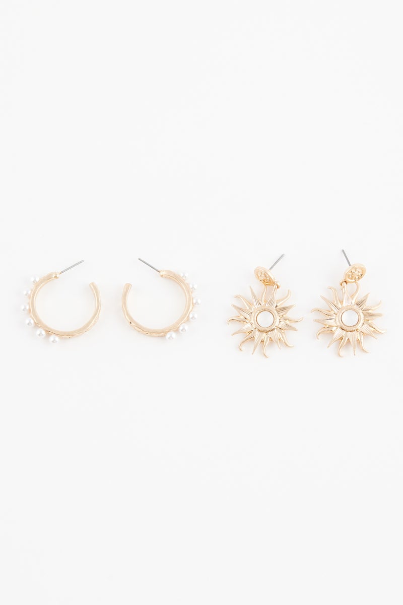 DeFacto Woman 2 Piece Gold Earrings  - Image 1