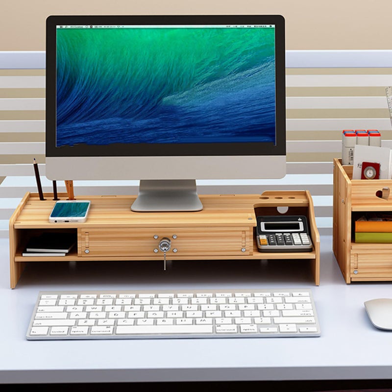 Wooden Monitor Stand Riser Ergonomic Desktop Riser For Computer Laptop Printer Stable Sturdy Base - Image 3
