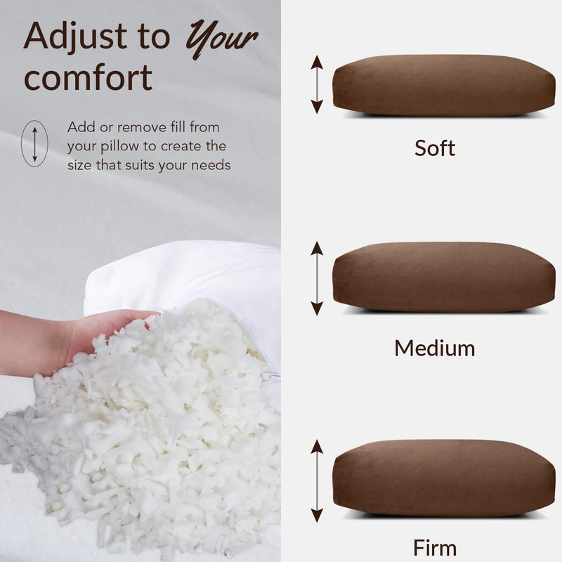 SofGlowly Head Recliner Pillow Adjustable Shredded Memory Foam Headrest Pillows for Recliner Chairs,Non-Slip Velvet Cushion for Pain Relief Neck Support Pillow for Travel Home Sofa Armchair with Zipper Cover - Image 4