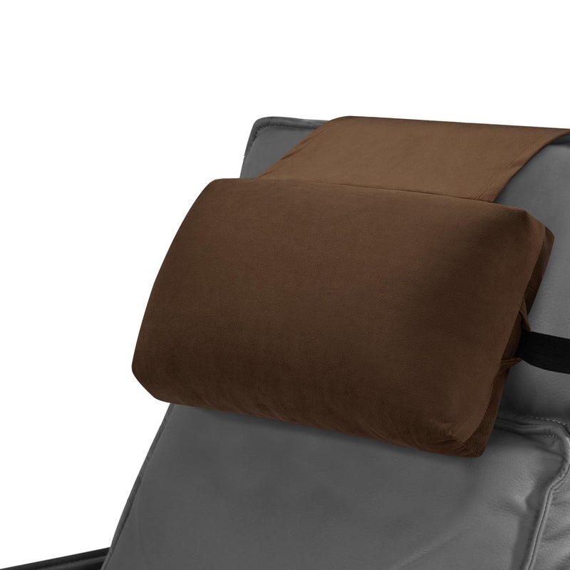 SofGlowly Head Recliner Pillow Adjustable Shredded Memory Foam Headrest Pillows for Recliner Chairs,Non-Slip Velvet Cushion for Pain Relief Neck Support Pillow for Travel Home Sofa Armchair with Zipper Cover - Image 2