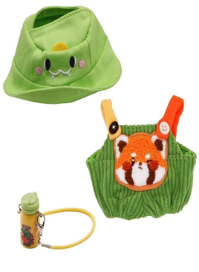 ZTWEDEN Doll Clothes Outfit for 17cm Dolls with Hat, Overalls & Water Bottle - Stylish, Easy Dress, Gift Giving for Collectors, Bag Accessories Pendant Doll Clothes (Green) - Image 2