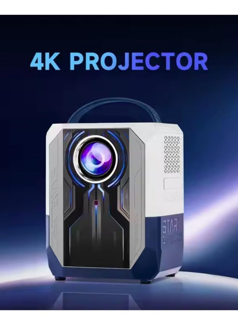 Smart Projector 4K Support Native 1080P Auto Keystone WiFi 2.4G/5G Bluetooth Portable Mini Projector 200 Inch Display 180° Adjustable Stand 2GB RAM 64GB Storage Home Outdoor Compatible HDMI USB TV Stick Gaming - Image 5