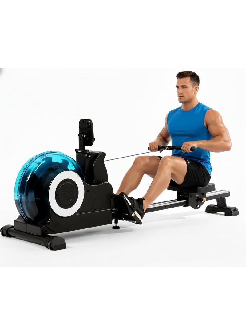 ALCOACH Rowing Machine Rower with LCD Digital Monitor Wheels - Image 1