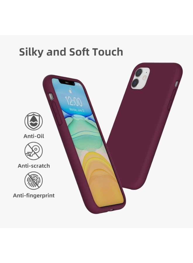 أكاليكس جراب سيليكون سائل فاخر لهاتف iPhone 12 و iPhone 12 Pro، تصميم نحيف، ملمس ناعم مع بطانة من الألياف الدقيقة وحماية معززة للكاميرا - متين ومقاوم لبصمات الأصابع | عنابي - Image 3